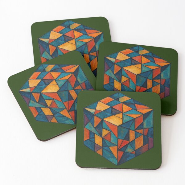 Item preview, Abstract Geometric Cube Mosaic designed and sold by Ecosetereos.