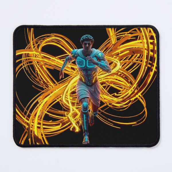 Item preview, Neon Mercury Speed - Cyberpunk Hermes Art | Retro-Futuristic designed and sold by codex antique.