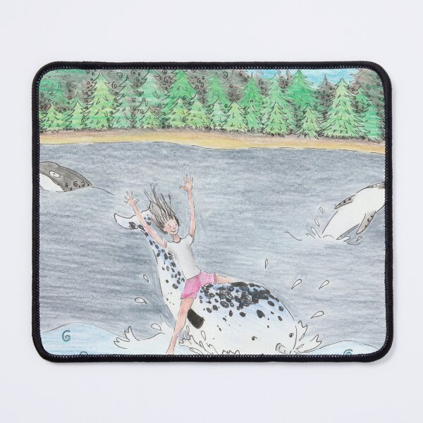 Item preview, Girl and narwhal | North Pacific | British Columbian coast designed and sold by aliekesdrawings.