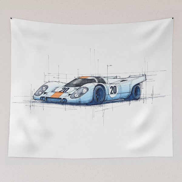 Item preview, 917 Race Car Side Sketch Illustration designed and sold by blackdogshop.