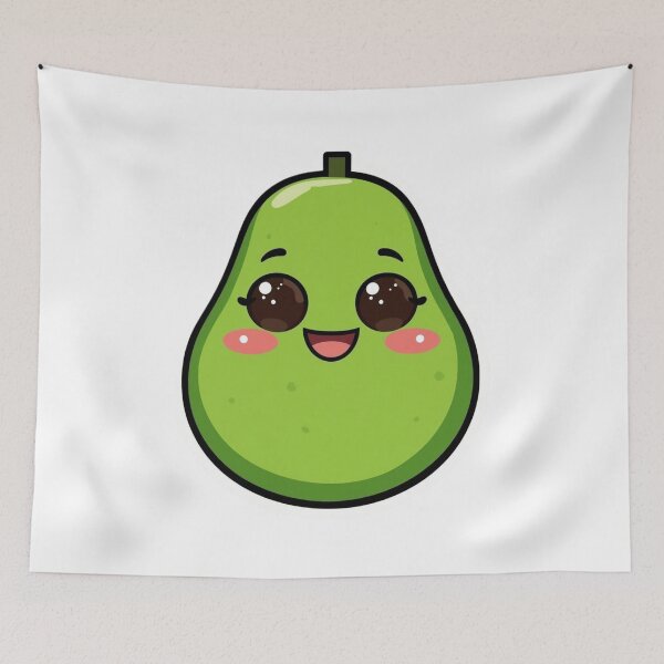 Item preview, Cute Kawaii Avocado Happy Face Sticker designed and sold by funnyshop222.