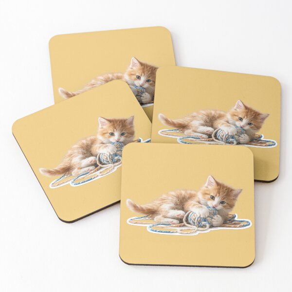 Item preview, Cute Ginger Tabby Kitten Playing with a Ball of Yarn - Sweet Pet Design designed and sold by irfanshikh.