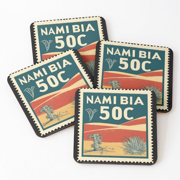 Item preview, Vintage Namibia Postage Stamp Art - Red Dunes & Quiver Tree designed and sold by tiigerdad.