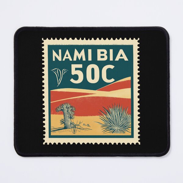 Item preview, Vintage Namibia Postage Stamp Art - Red Dunes & Quiver Tree designed and sold by tiigerdad.