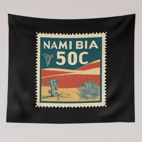 Item preview, Vintage Namibia Postage Stamp Art - Red Dunes & Quiver Tree designed and sold by tiigerdad.