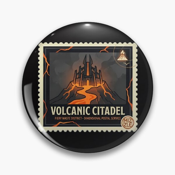 Item preview, Volcanic Citadel Stamp - Fiery Waste District Anime Sticker Volume 3 designed and sold by StudioMizzle.
