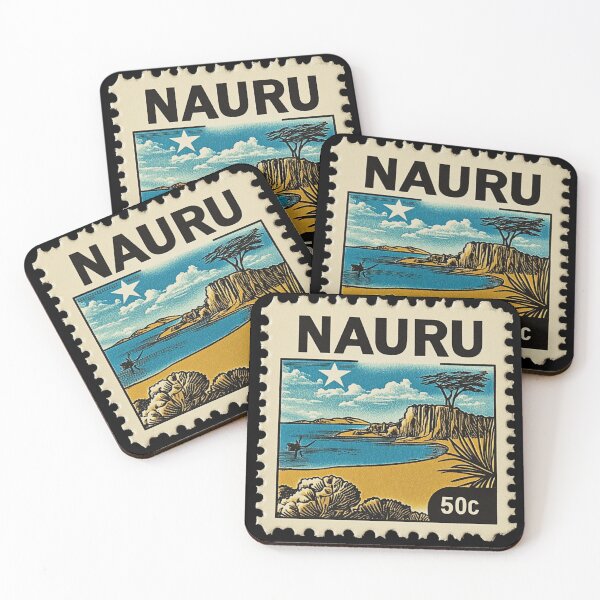 Item preview, Vintage Nauru Postage Stamp Art - Limestone Pinnacles & Pacific Coast designed and sold by tiigerdad.