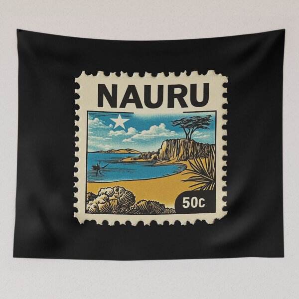Item preview, Vintage Nauru Postage Stamp Art - Limestone Pinnacles & Pacific Coast designed and sold by tiigerdad.
