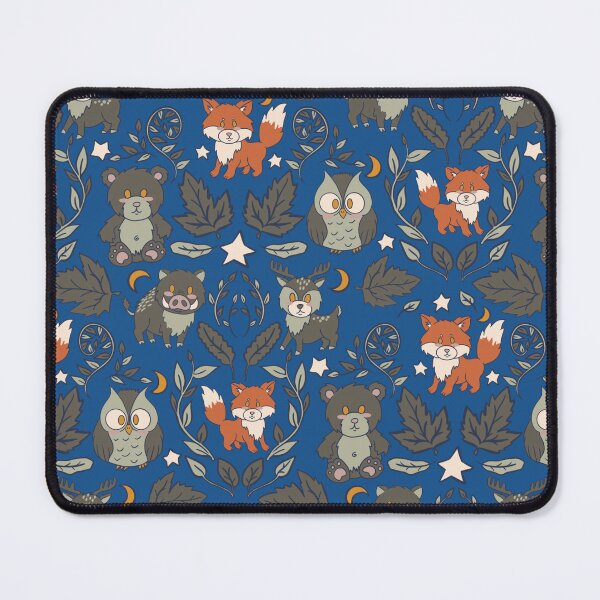 Item preview, Kawaii Magic Forest: Animal Pattern on a Blue Background designed and sold by Nekogobido.