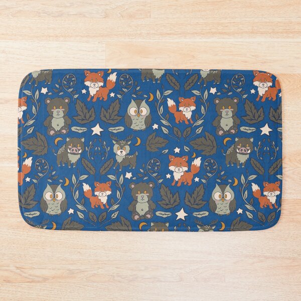 Item preview, Kawaii Magic Forest: Animal Pattern on a Blue Background designed and sold by Nekogobido.