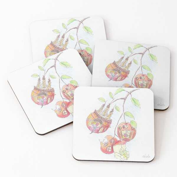 Item preview, Cute insects living in apples designed and sold by aliekesdrawings.