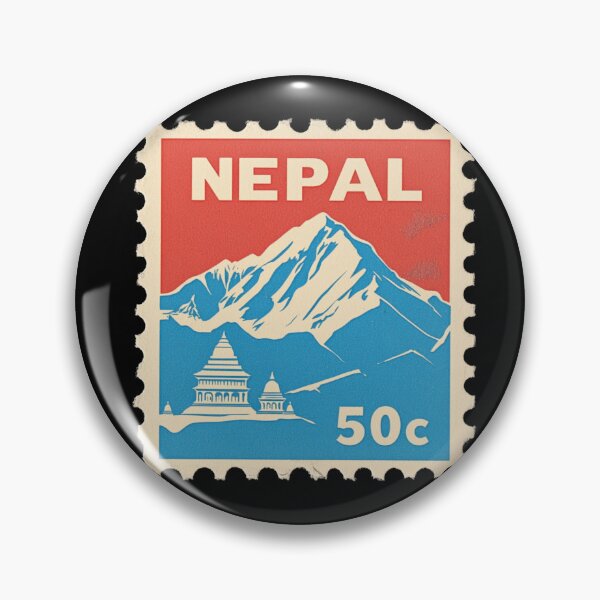 Item preview, Vintage Nepal Postage Stamp Art - Everest & Himalayan Temple designed and sold by tiigerdad.