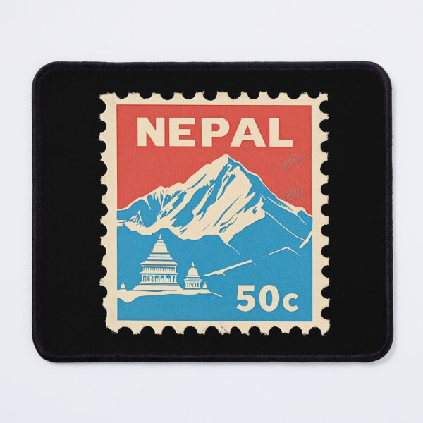 Item preview, Vintage Nepal Postage Stamp Art - Everest & Himalayan Temple designed and sold by tiigerdad.