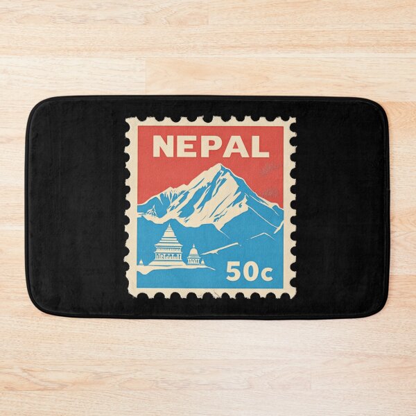 Item preview, Vintage Nepal Postage Stamp Art - Everest & Himalayan Temple designed and sold by tiigerdad.
