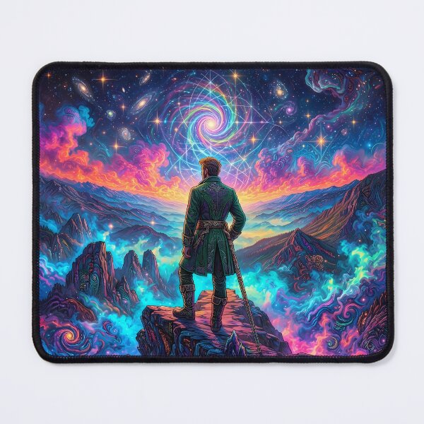 Item preview, Wanderer above the Sea of Fog - Caspar David Friedrich Psychedelic Art designed and sold by Lucid Dream Pixel.