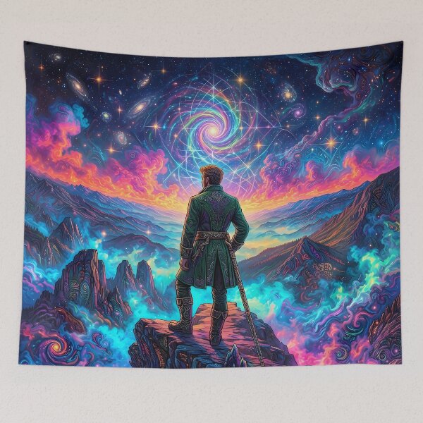 Item preview, Wanderer above the Sea of Fog - Caspar David Friedrich Psychedelic Art designed and sold by Lucid Dream Pixel.