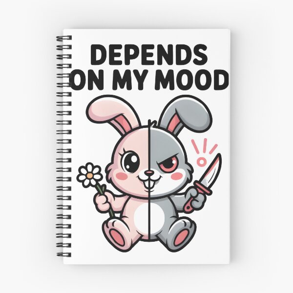 Item preview, Cute but Deadly Bunny Split Personality Kawaii Dark Humor designed and sold by Orbit Ink.