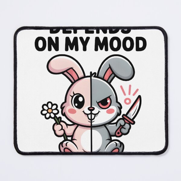 Item preview, Cute but Deadly Bunny Split Personality Kawaii Dark Humor designed and sold by Orbit Ink.