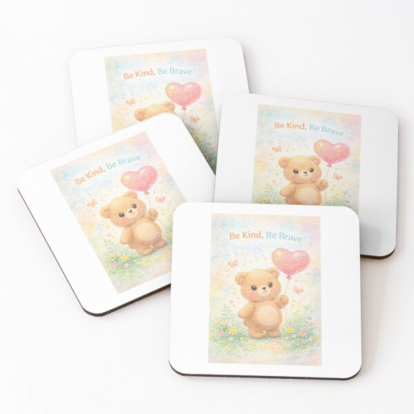 Item preview, Kindness Bear – Be Kind, Be Brave Kids Affirmation Art designed and sold by MimisCornerCo.