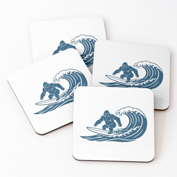 Item preview, The Wave Rider - Indigo Gorilla Surfing Art designed and sold by j-touch-bold.