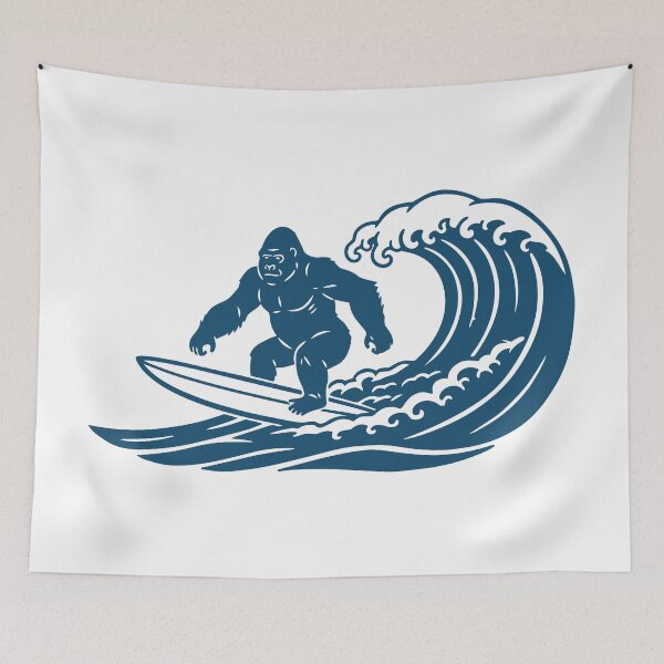 Item preview, The Wave Rider - Indigo Gorilla Surfing Art designed and sold by j-touch-bold.