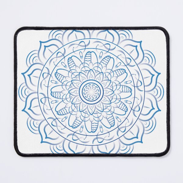 Item preview, Blue Gradient Mandala T-Shirt – Sacred Geometry Boho Spiritual Yoga Meditation Art designed and sold by skgraphictrafic.