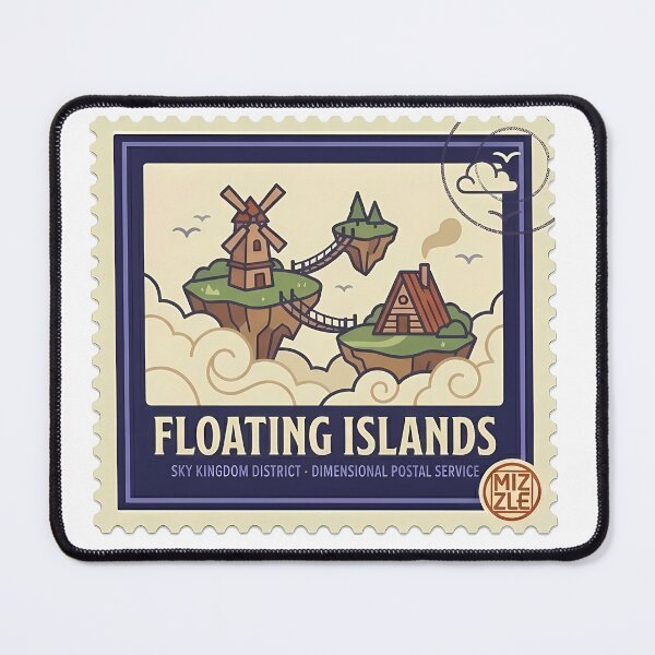 Item preview, Floating Islands Stamp - Sky Kingdom District Anime Sticker designed and sold by StudioMizzle.