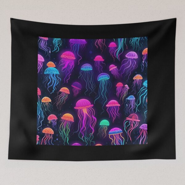 Item preview, Neon Jellyfish Party - Colorful Marine Pattern designed and sold by Siriusvibes.