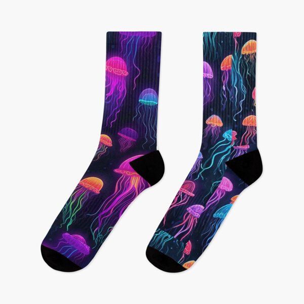 Item preview, Neon Jellyfish Party - Colorful Marine Pattern designed and sold by Siriusvibes.