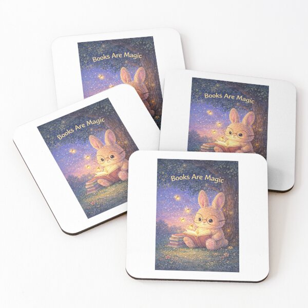 Item preview, Reading Bunny – Books Are Magic Kids Reading Art designed and sold by MimisCornerCo.