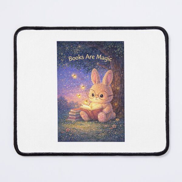 Item preview, Reading Bunny – Books Are Magic Kids Reading Art designed and sold by MimisCornerCo.