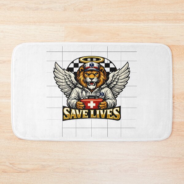 Item preview, Save Lives EMT Paramedic Lion Angel First Responder Emergency Medical Design designed and sold by ClinicalHubs.