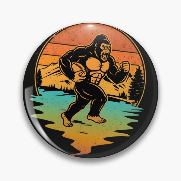 Item preview, Gorilla Football Player - Retro Vintage Sunset Bigfoot Sports Design designed and sold by SoftInk Studio.