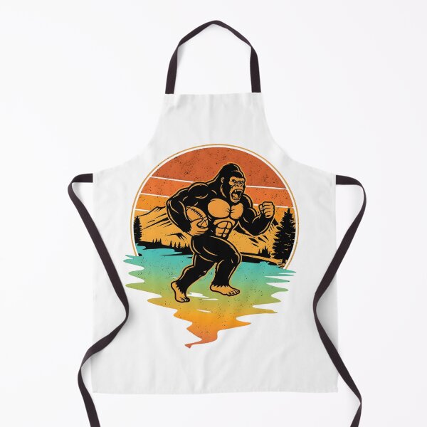 Item preview, Gorilla Football Player - Retro Vintage Sunset Bigfoot Sports Design designed and sold by SoftInk Studio.