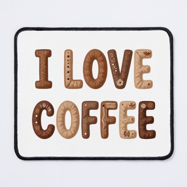 Item preview, I LOVE COFFEE - IN FAUX LETTERING designed and sold by AlexOBrienArt.