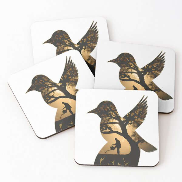 Item preview, Peaceful Dawn Gardener Silhouette with Bird Wings designed and sold by Common-Standard.