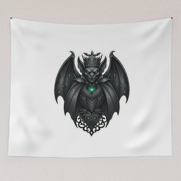 Item preview, Gothic Bat King Emerald Heart Illustration designed and sold by RickyStick.
