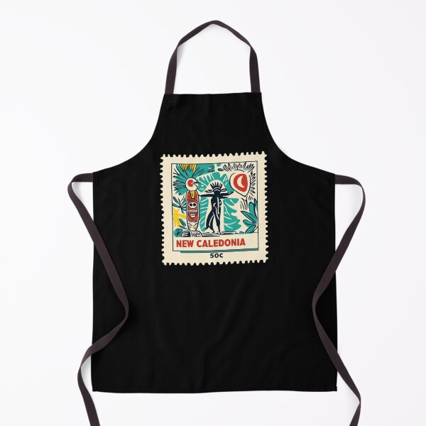 Item preview, Vintage New Caledonia Postage Stamp Art - Kanak Totem & Tropical Flora designed and sold by tiigerdad.