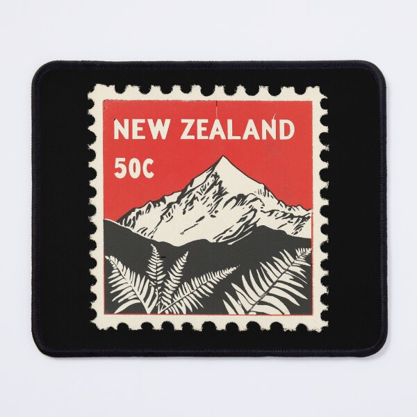 Item preview, Vintage New Zealand Postage Stamp Art - Mount Cook & Silver Fern designed and sold by tiigerdad.