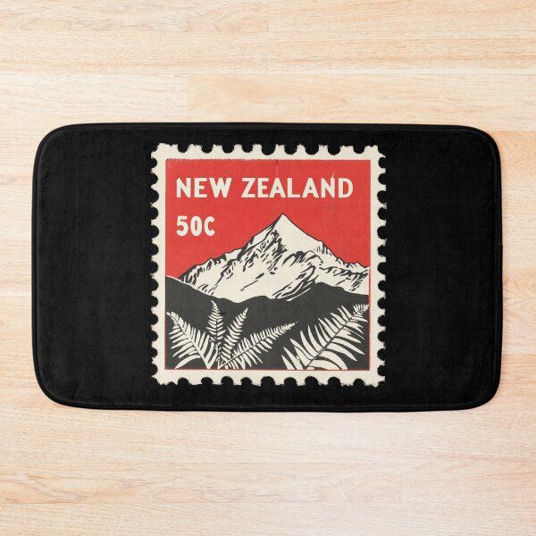 Item preview, Vintage New Zealand Postage Stamp Art - Mount Cook & Silver Fern designed and sold by tiigerdad.