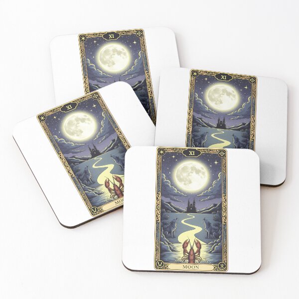 Item preview, The Moon Tarot Card - Mystical Fortune Telling Art designed and sold by pumsquare.