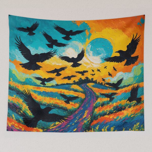 Item preview, Wheatfield with Crows - Psychedelic Van Gogh Art designed and sold by Lucid Dream Pixel.