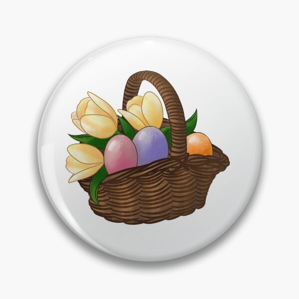 Item preview, Easter basket eggs tulips cute holiday gift sticker  designed and sold by RozhmarisArt.