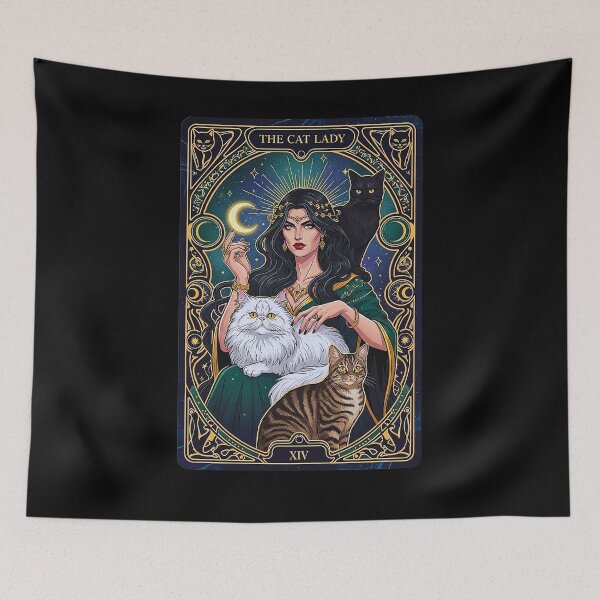 Item preview, Witchy Cat Lady Mystic Tarot Card designed and sold by ArtivioShop.