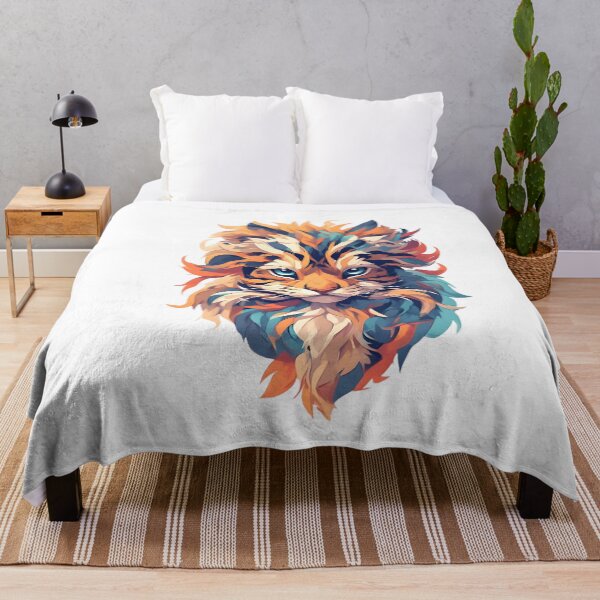 Item preview, Vibrant Psychedelic Lion Face – Abstract Colorful Animal Art designed and sold by hawai3000.