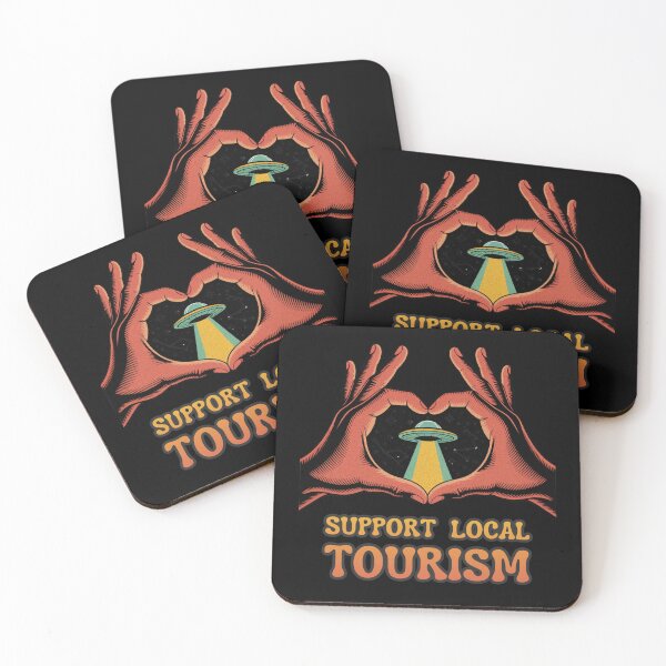 Item preview, Support Local Tourism UFO Retro Shirt designed and sold by SideEye Co.