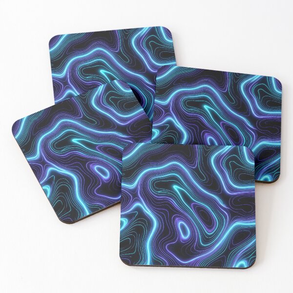 Item preview, Electric Topography Neon Blue Cyberpunk Flow designed and sold by AURA - Curated Excellence.