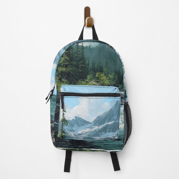 Item preview, Pacific Northwest mountain scape with a s cascading river designed and sold by PandaKunst.