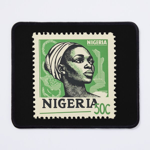 Item preview, Vintage Nigeria Postage Stamp Art - Traditional Gele Portrait designed and sold by tiigerdad.