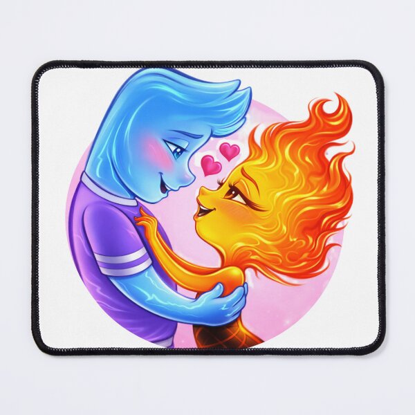 Item preview, Elemental Opposites - Romantic Illustration of Fire and Water designed and sold by Skully-Studio.
